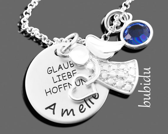 Engelsrufer Collana Donna In Argento 925 Con Ciondolo Piuma E Angelo In Oro, 50 Cm, Senza Nichel