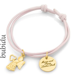 Bracelet pour enfants Gravure dange, Taufarmband, Nom Proverbe Verset Date, Cadeau Naissance Baptême Baptême Communion Confirmation Anniversaire, Ruban de coton image 3