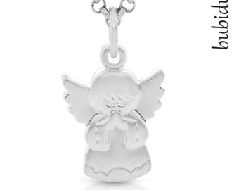 Guardian angel chain children's baptism jewelry 925 sterling silver baptism chain with name silver engraving jewelry angel praying gift