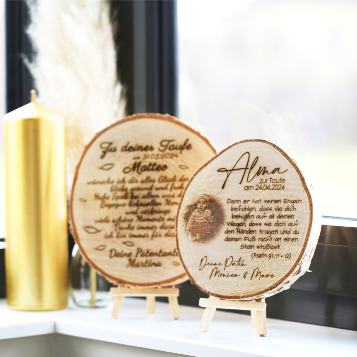 Gift Baptism With Engraving Photo and Baptismal Saying Baptism Card on ...