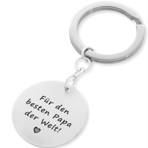 Keyring With Engraving Gift For Dad Pendant with Text Father Gift Idea Jewelry Silver Keyring Personalized Best Dad