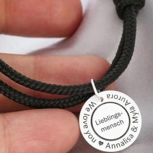 Pulsera de cuerda de navegación con grabado, pulsera de ancla negra y texto, joyería para hombre y mujer, pulsera de plata 925, pulsera de cuerda de navegación ajustable unisex