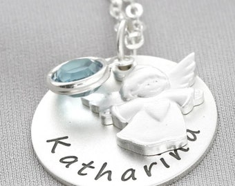 Collana Angelo Custode In Argento Per Battesimo E Comunione | SoundZero | Ciondolo 19mm