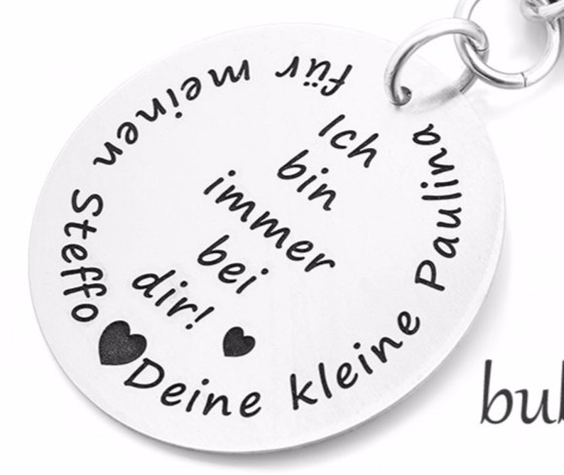 Schlüsselanhänger Gravur Geschenk Papa Anhänger Herren Namen Kind Männerschmuck Namensanhänger Mann Familiencharm Geschenkidee Freund Vater Bild 4