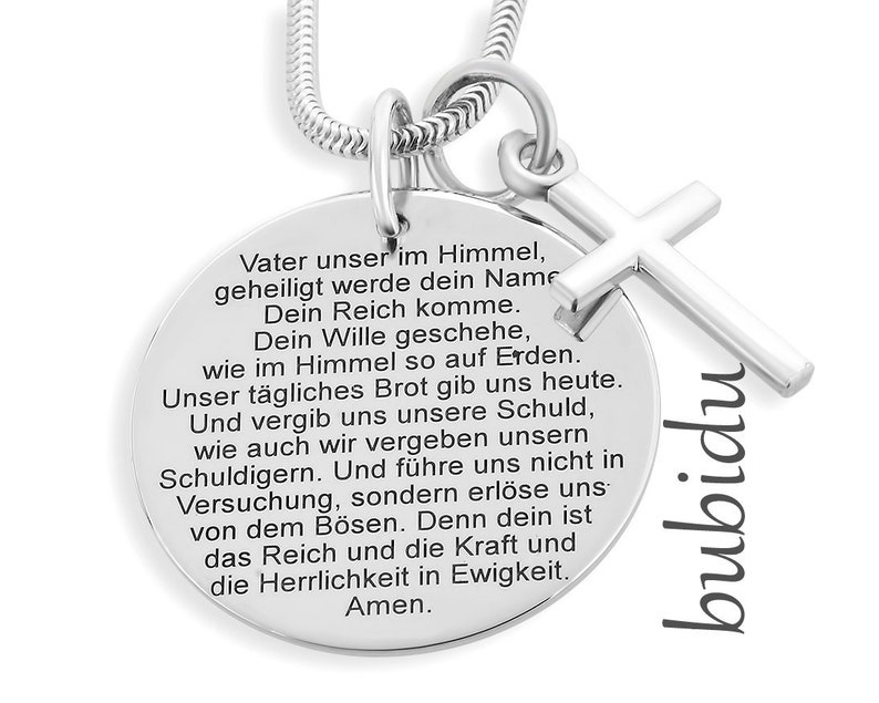 Taufschmuck Vater Unser Taufkette Silber Kreuz Bild 1