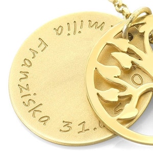 Gold Name Necklace, Jewelry With Engraving, Tree Of Life image 3