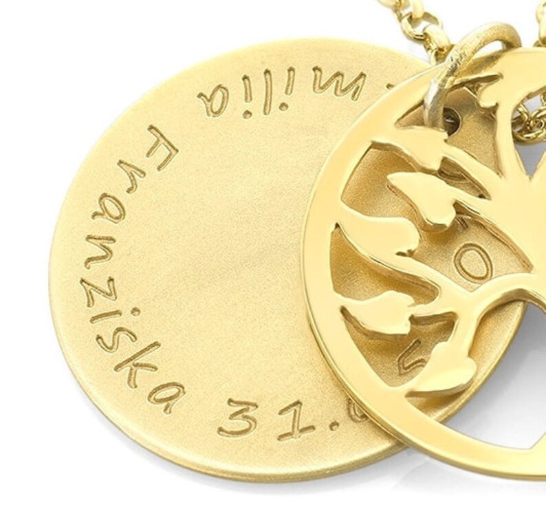 Gold Name Necklace, Jewelry With Engraving, Tree Of Life image 3