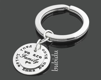 KEYCHAIN NAME FAMILY Keyring Engraving Family Pendant Name Children Charm Family Jewelry Gift Husband Father Grandpa Jewelry