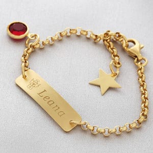 Christening bracelet engraving rose gold silver gold children's bracelet name angel guardian angel zodiac sign birthstone bracelet gift christening first day of school