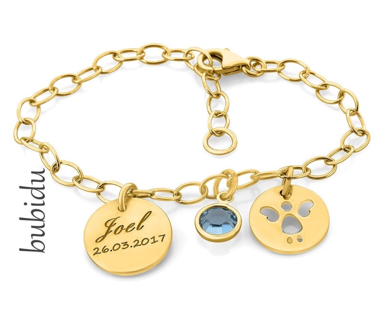 Baptism bracelet engraving, christening jewelry gold, gift keepsake image 1