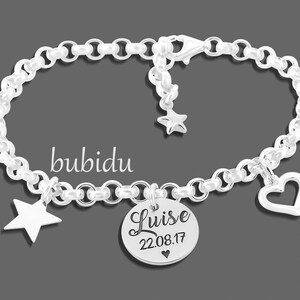 Silber Armband Gravur, Geburt Schmuck, Geschenk Bild 2