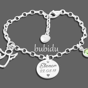 Silver bracelet engraving guardian angel gift baptism image 5