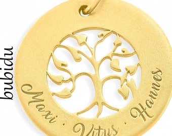 Collana personalizzata con nome albero della va Nomi personalizzati di membri di famiglia per madre e bambini Regali di gioielli girocollo con ciondolo in acciaio inossidabile dorato  36