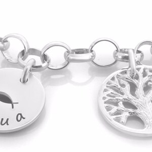 Bracelet argent baptême, bijoux communion gravure, arbre de vie image 4