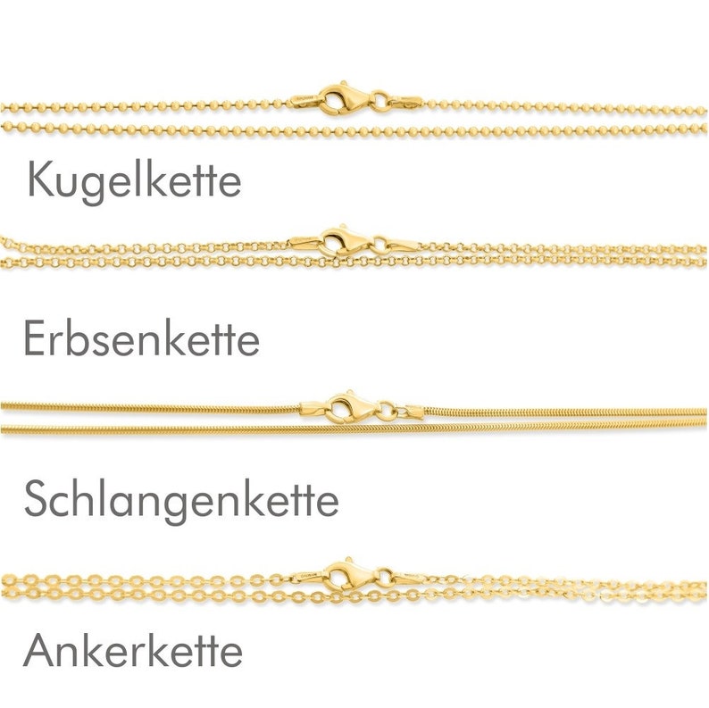 Taufkette Gravur, Taufschmuck Gold, Namenskette Glaube Liebe Hoffnung, Herz Kreuz Anker Anhänger Silberschmuck vergoldet, Taufgeschenk Bild 7