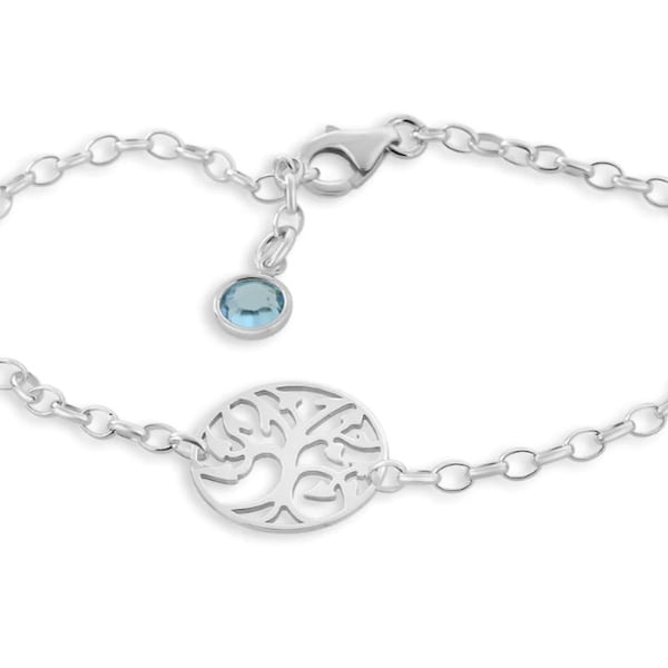 Armband mit Lebensbaum, Tree Of Life, Geburtsstein, Armband Silber schlicht, Alltagsschmuck, Geschenk beste Freundin, BFF, Mutter Tochter