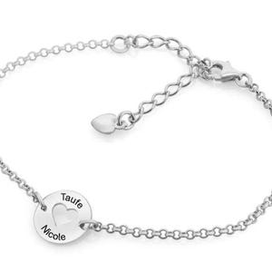 Children&#39;s bracelet with engraving, name bracelet children, name gift personalized, school start, school enrollment, children&#39;s necklace, heart pendant polished/matt