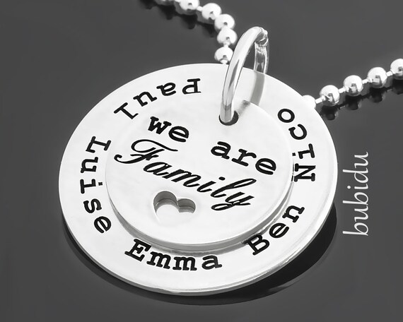 Familien Kette Gravur Schmuck Namen Namenskette Etsy