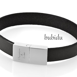 ☆関税/送料込み☆【ELEGATTO】Sollo スリムブレスレット Black Leather Bracelet for Men - Elegatto Kellmore, Sleek