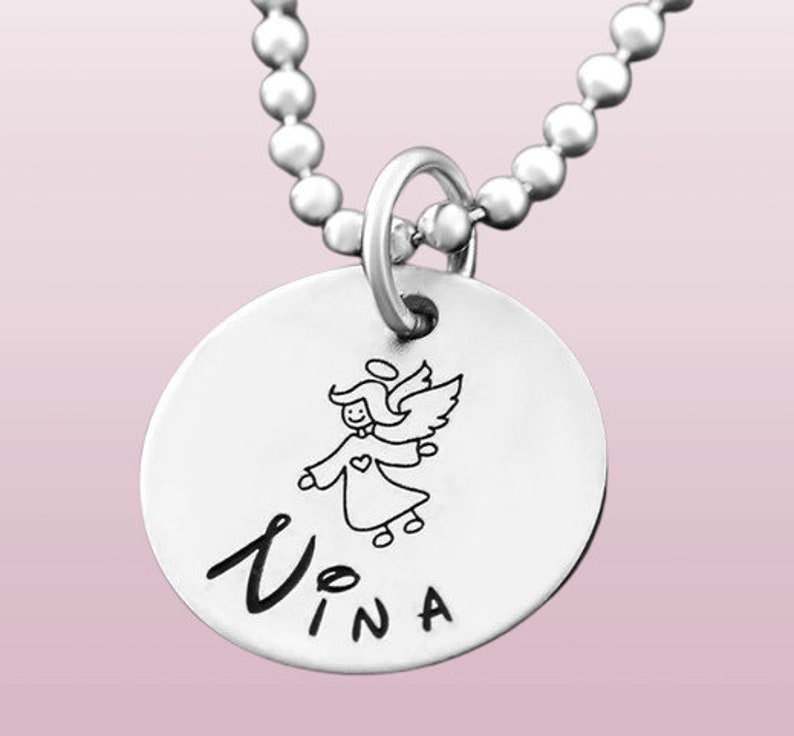 Guardian angel chain chain with engraving children's chain with name children's jewelry desired engraving christening gift chain image 1