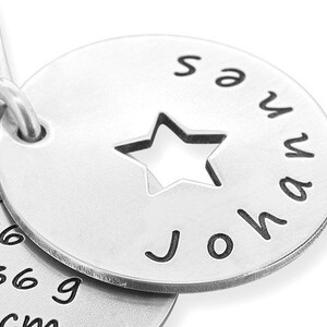 Pendant with engraving, birth gift, charm dates, star image 2