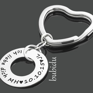 Keychain Engraving Men's Jewelry Pendant Text Charm Gift Father Dad Friend Love Pendants Heart Pendant Keychain Keychain image 1