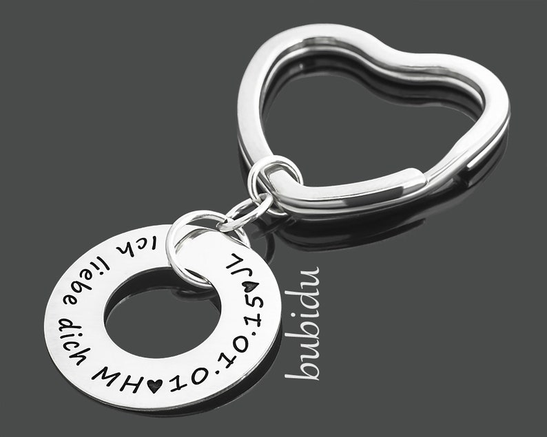 Keychain Engraving Men's Jewelry Pendant Text Charm Gift Father Dad Friend Love Pendants Heart Pendant Keychain Keychain image 1