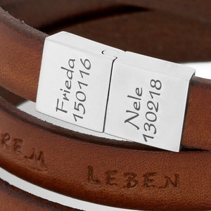 Leather bracelet men engraving brown name bracelet man men's bracelet personalized text gift dad men's bracelet name jewelry leather BUBIDU image 3