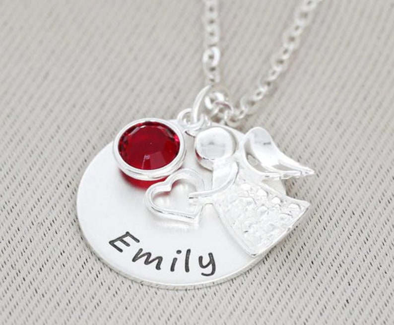 Kette Engel Schmuck Gravur Taufkette Name Datum Taufe Geschenk Schutzengel Silberschmuck Taufe Kommunion Konfirmation Namenskette Engelchen Bild 1