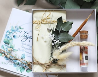 Gift box, youth initiation, gift idea, heart necklace, money gift, dried flowers, special gift, engraving, girl, confirmation, communion