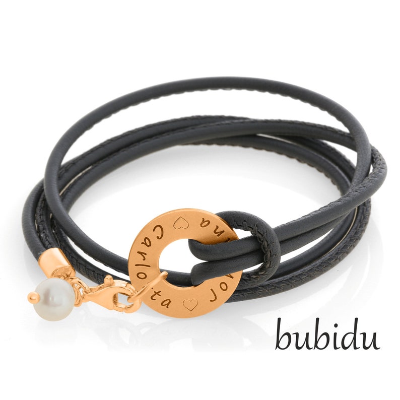 Personalized Mens Leather Bracelet Engraved to Order by Swanky Badger
