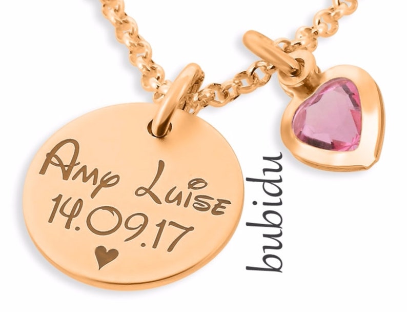 Name necklace, jewelry rose gold, children necklace engraving image 4