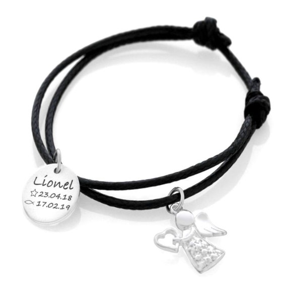 Baptism bracelet with engraving name bracelet silver birth dates baptism  dates child bracelet cotton bracelet adjustable bracelet boy girl