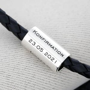 Colgante de cadena de caucho de 4 mm con grabado, rollo pulido, cadena de caucho personalizada, joyería vegana, colgante de plata 925, cadena para hombre con coordenadas