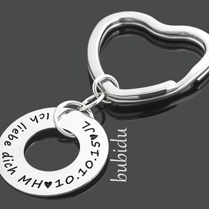 Keychain Engraving Men's Jewelry Pendant Text Charm Gift Father Dad Friend Love Pendants Heart Pendant Keychain Keychain image 3