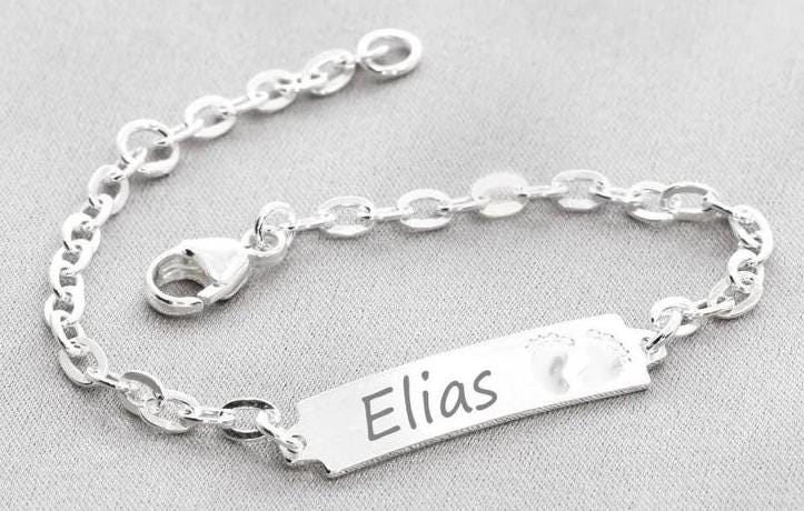 LONAGO Bracciale Personalizzato A Forma Infinita In Argento 925 Con Pietre Portafortuna - Regalo Inciso Con Due Nomi - 3