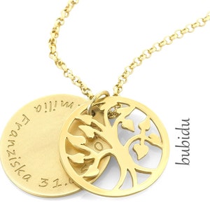 Gold Name Necklace, Jewelry With Engraving, Tree Of Life image 4