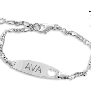 Name bracelet personalized silver heart children&#39;s jewelery 925 silver gift for birth gift for birthday engraving name baby bracelet