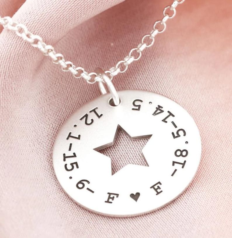 Necklace With Star Cutout, 20 Mm Pendant Star Symbol Name Necklace