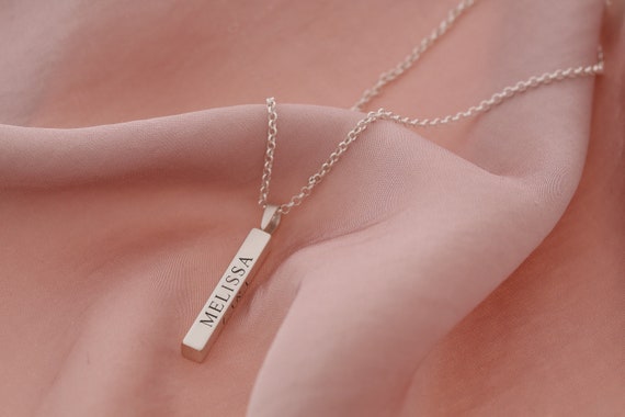 Damenschmuck Mit Gravur - Namenskette Silber
