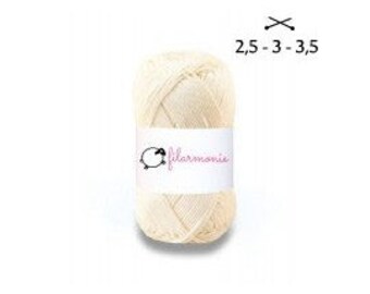 Mercerized cotton yarn - ecru - 50g ball