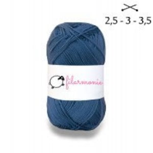Mercerized cotton yarn - blue jeans - ball 50g