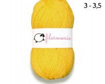 Laine acrylique - jaune vif - pelote 50g