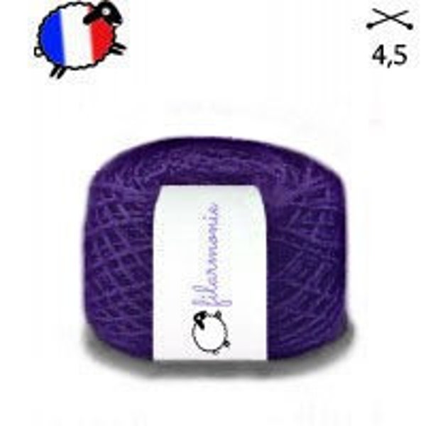 Pelote de laine - 100% laine - violet