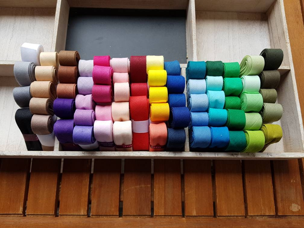 Schrägband 100% Baumwolle gefalzt Kantenband 3m Päckchen Meterware 20mm 