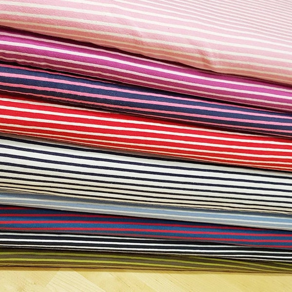 Jersey Streifen Campan, Farbwahl, rosa, beere, pink, rot,natur, hellblau, jeans,  marine, oliv, Ökotex Standard 100