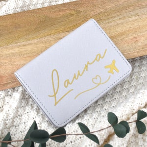 personalized passport cover | names with airplane | Folder for passport