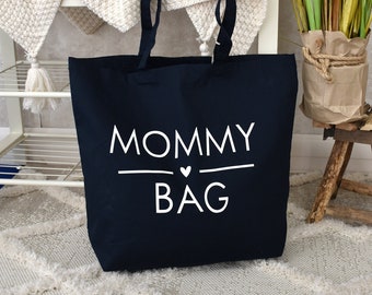 Bio-Baumwollbeutel Mommy Bag | personalisierter Shopper | Geschenkidee zum Muttertag | Geschenk beste Mama | großer Beutel