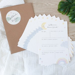 Babyparty - Gästebuch Karten | Babyshower für Mädchen und Jungen | Gästebuchkarten zum einkleben | Erinnerungen sammeln