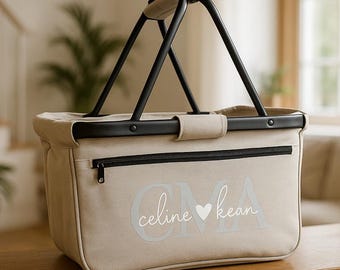 Personalisierter Einkaufskorb Geschenk für die Oma der Enke | Oma mit den Namen der Enkelkinder | Geschenkidee